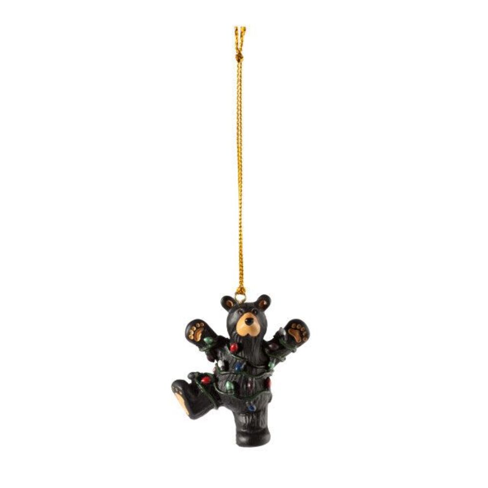 Black Bear Christmas Ornament "Hap" by Jeff Fleming Bearfoots Rustic Unique